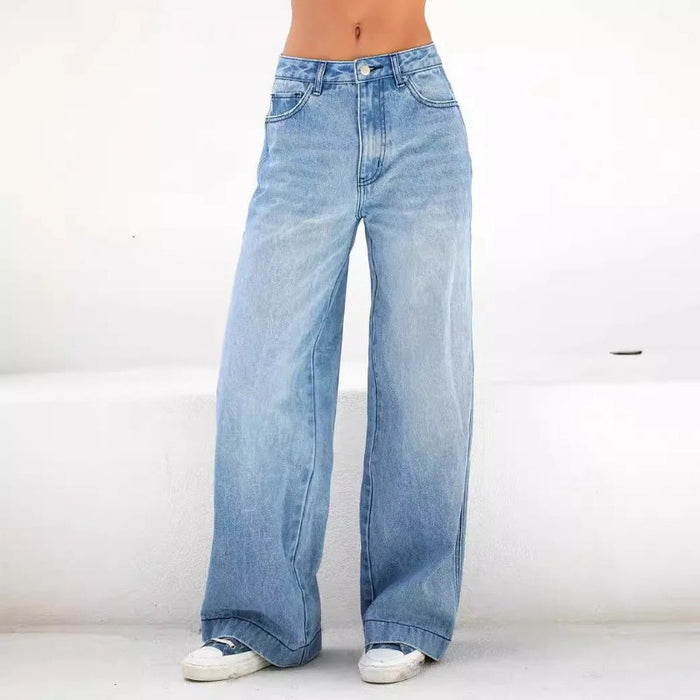 High Rise Wide Leg Jeans blue