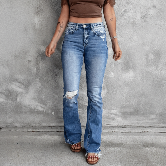 High Waisted Ripped Jeans