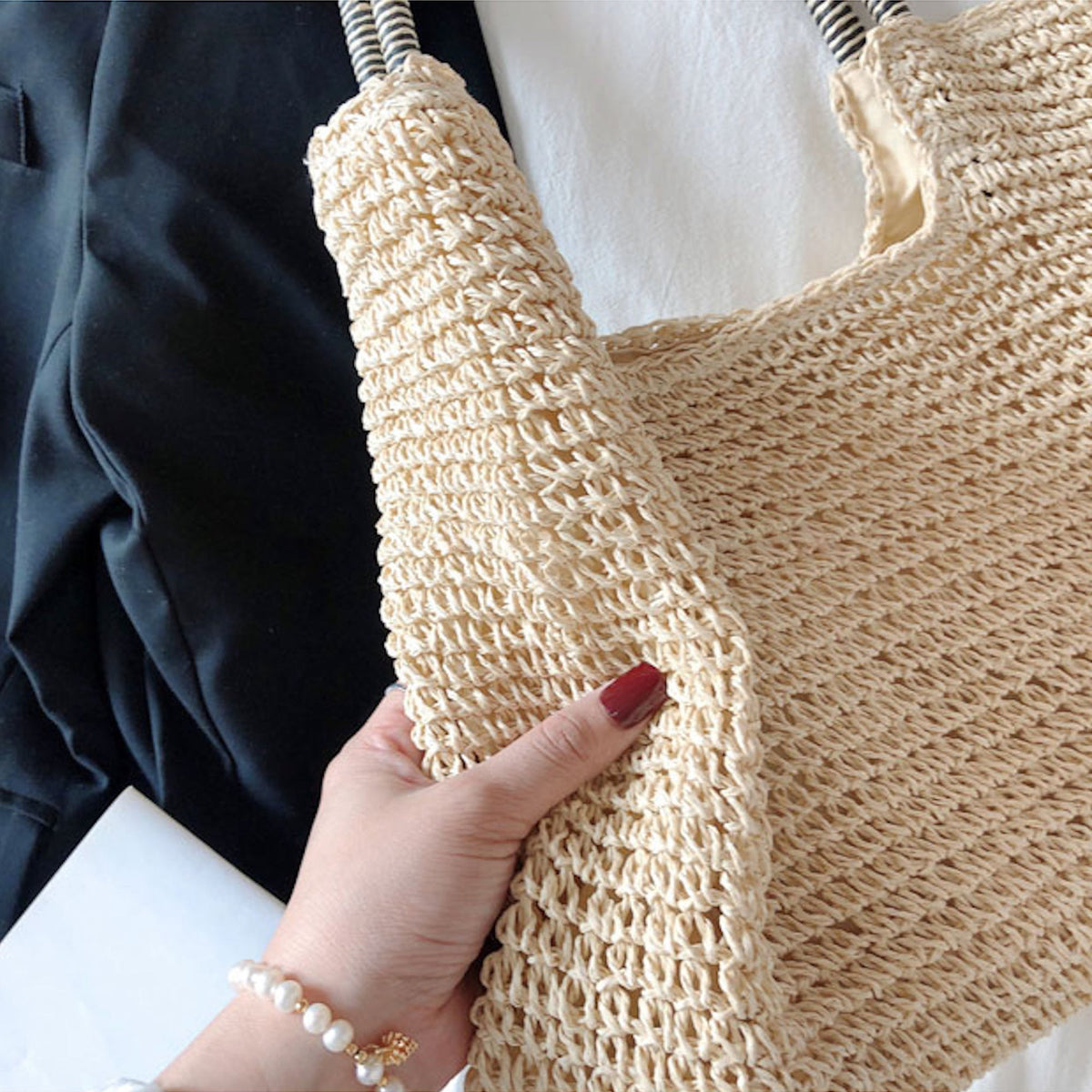 Large Straw Tote Bag