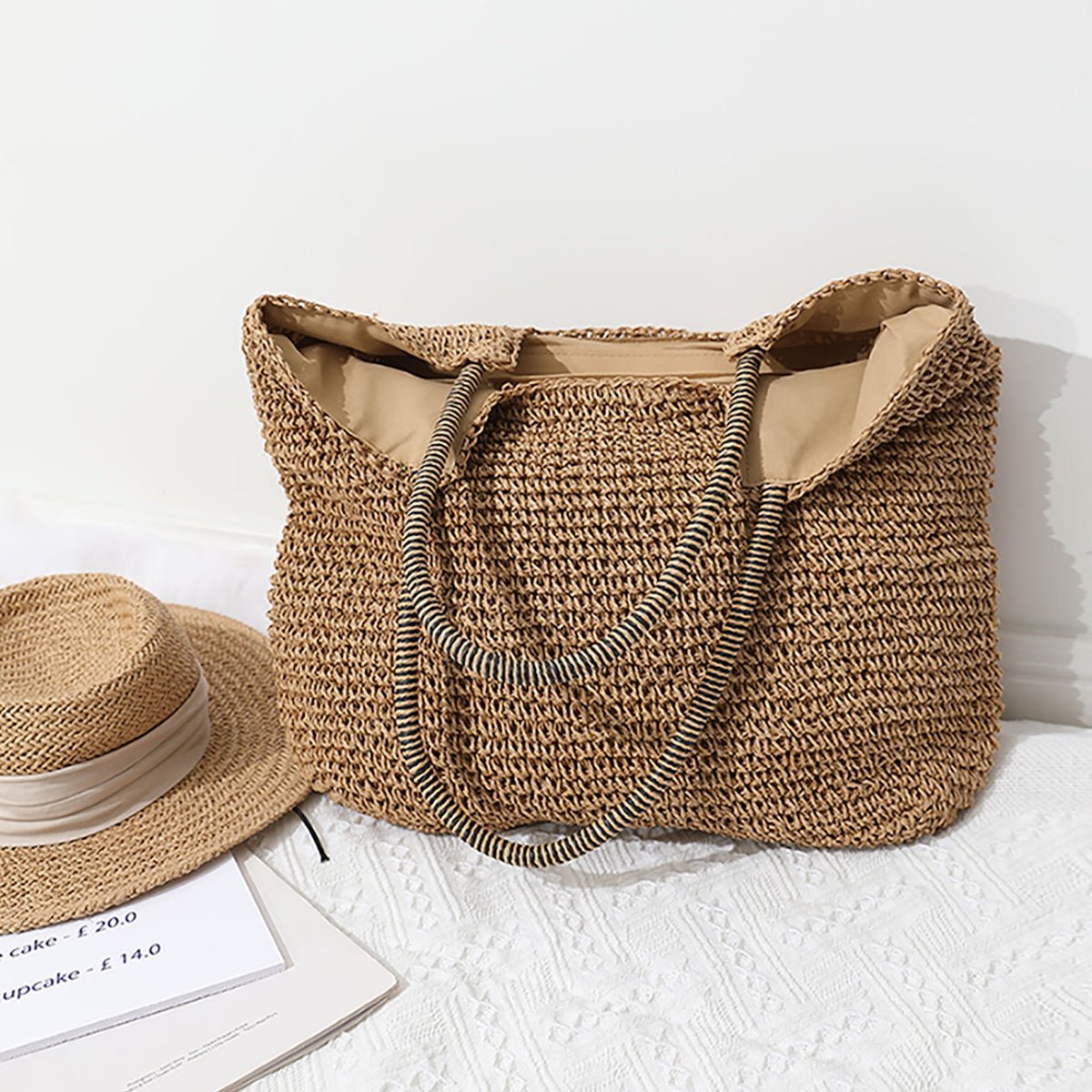 Large Straw Tote Bag beach