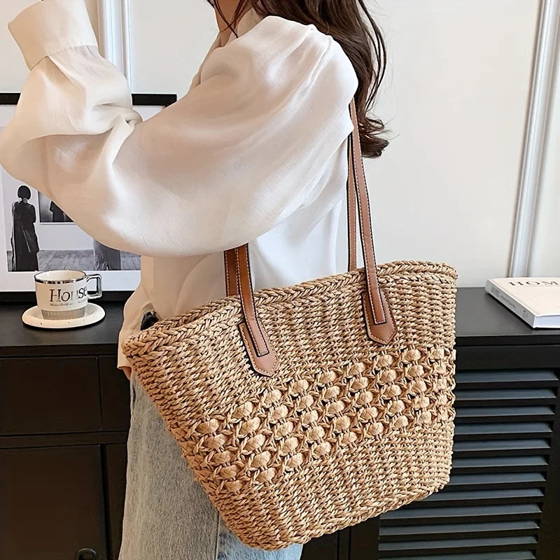 Large Straw Tote Bag beach