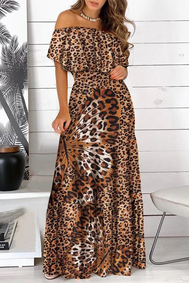 leopard boho dress