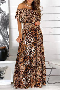 leopard boho dress