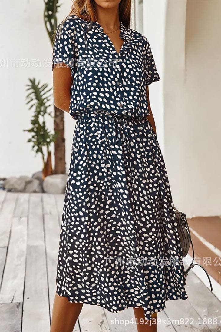 Leopard Midi Dress blue