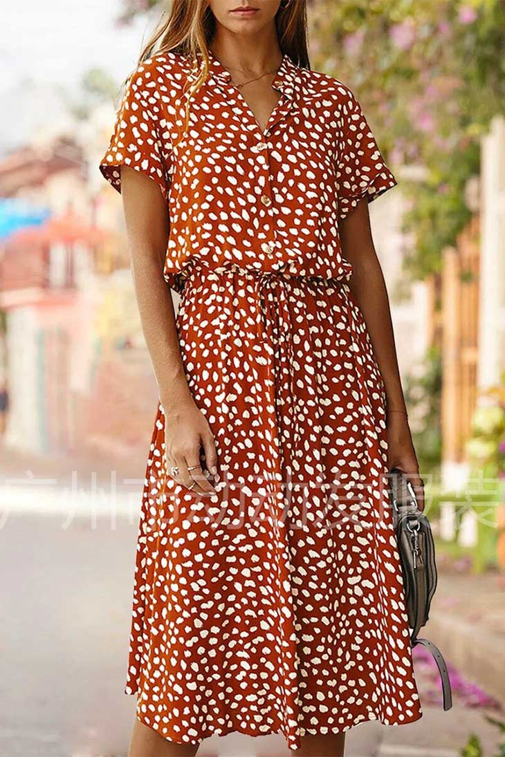 Leopard Midi Dress red