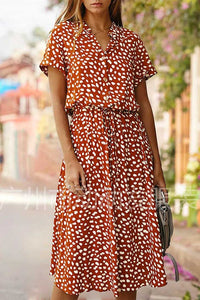 Leopard Midi Dress red
