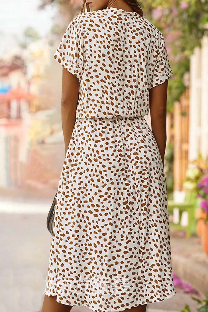 Leopard Midi Dress white