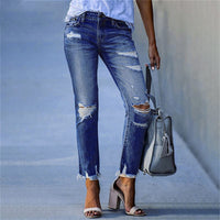 Light Wash Ripped Jeans blue