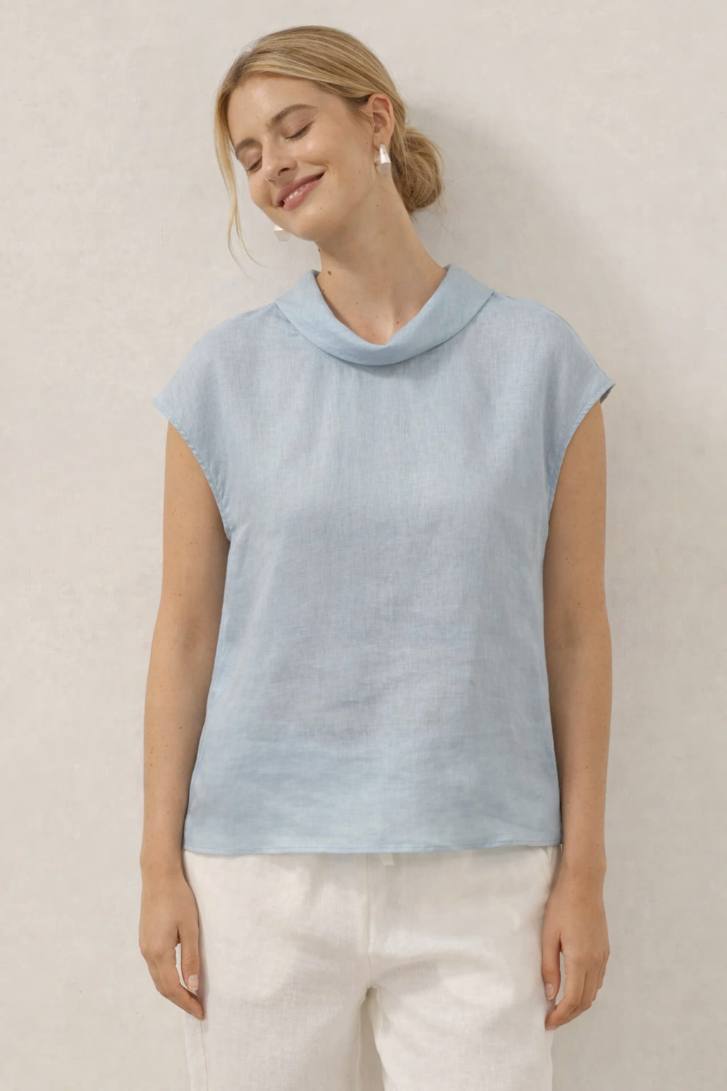 Linen Shirt Cap Sleeve