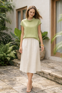 Linen Shirt Cap Sleeve