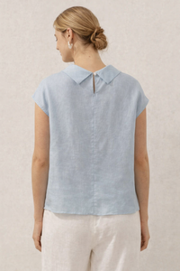 Linen Shirt Cap Sleeve
