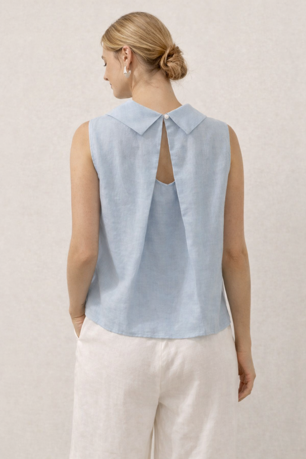 Linen Shirt Cap Sleeveless