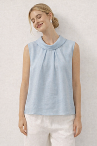 Linen Shirt Cap Sleeveless