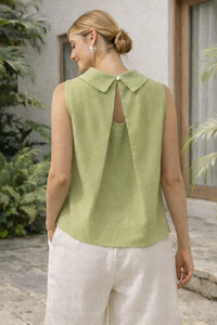 Linen Shirt Cap Sleeveless
