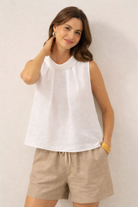 Linen Shirt Cap Sleeveless