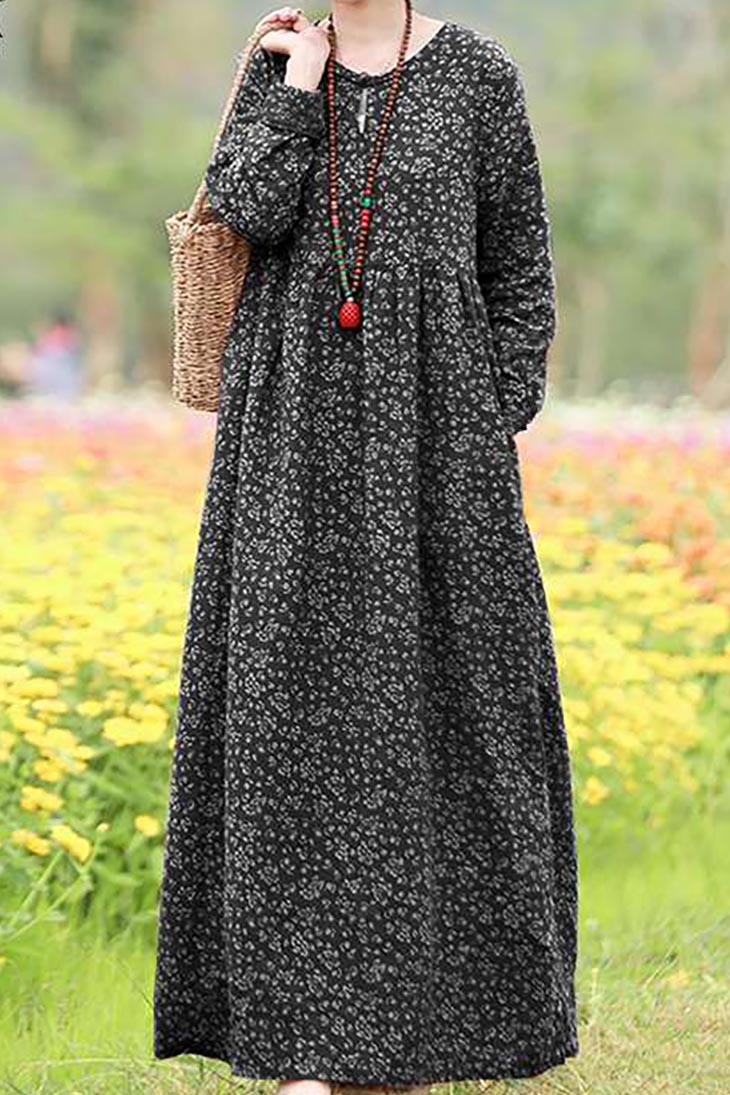 Long Sleeve Boho Maxi Dress