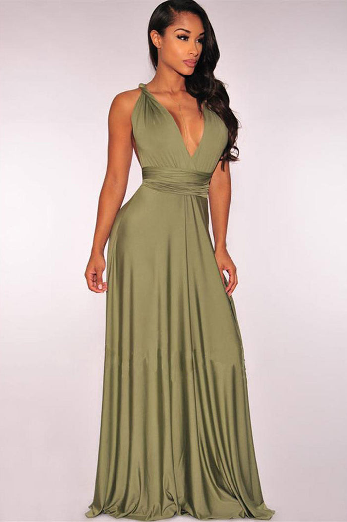 Long flowy maxi dress green