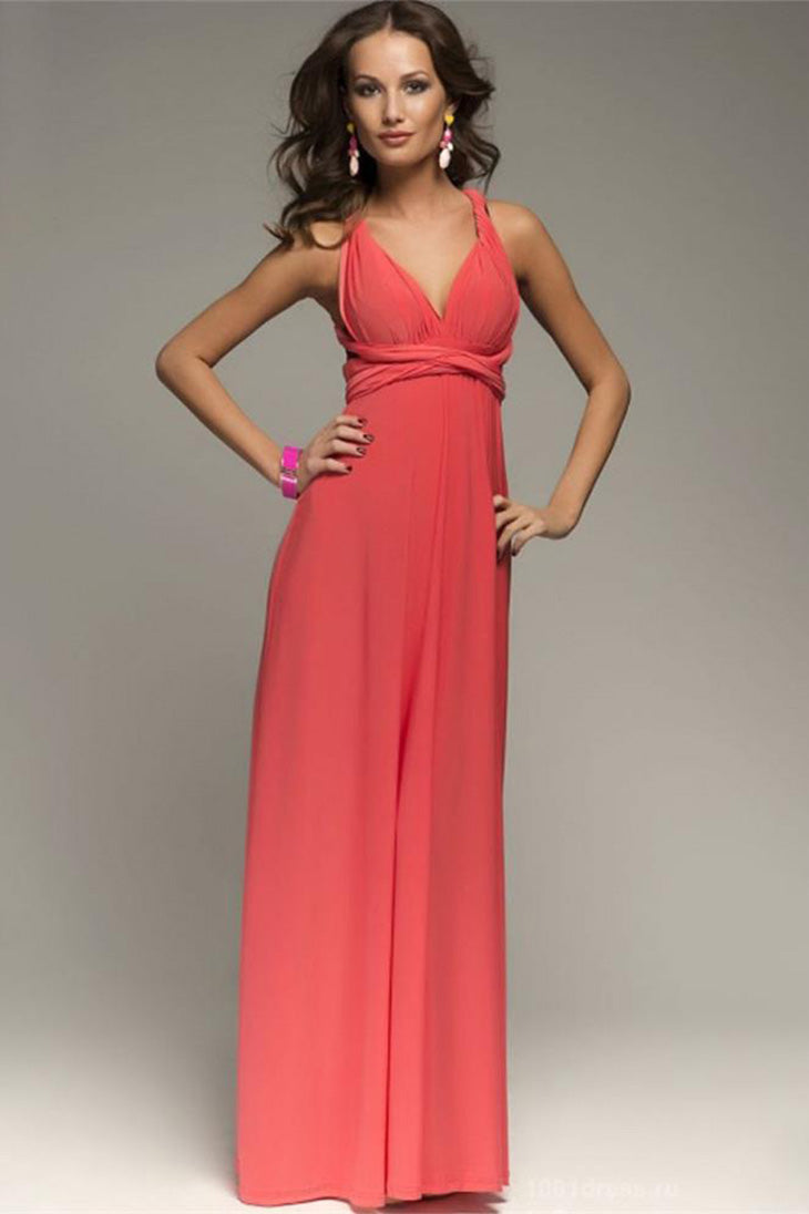 Long flowy maxi dress red