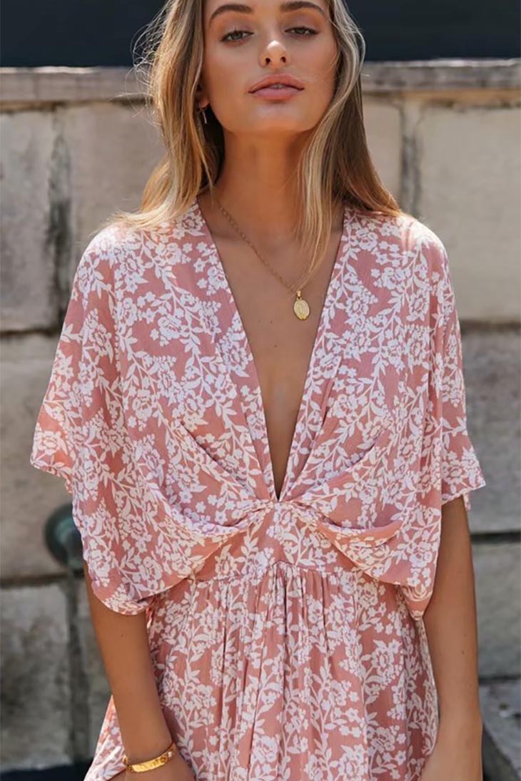 Maxi Dress Pink Wrap