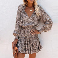 Mini leopard print dress