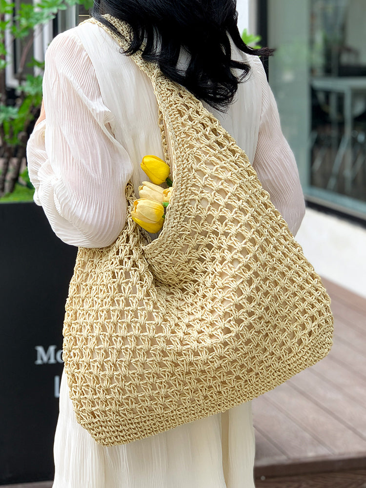 Natural Straw Tote Bag