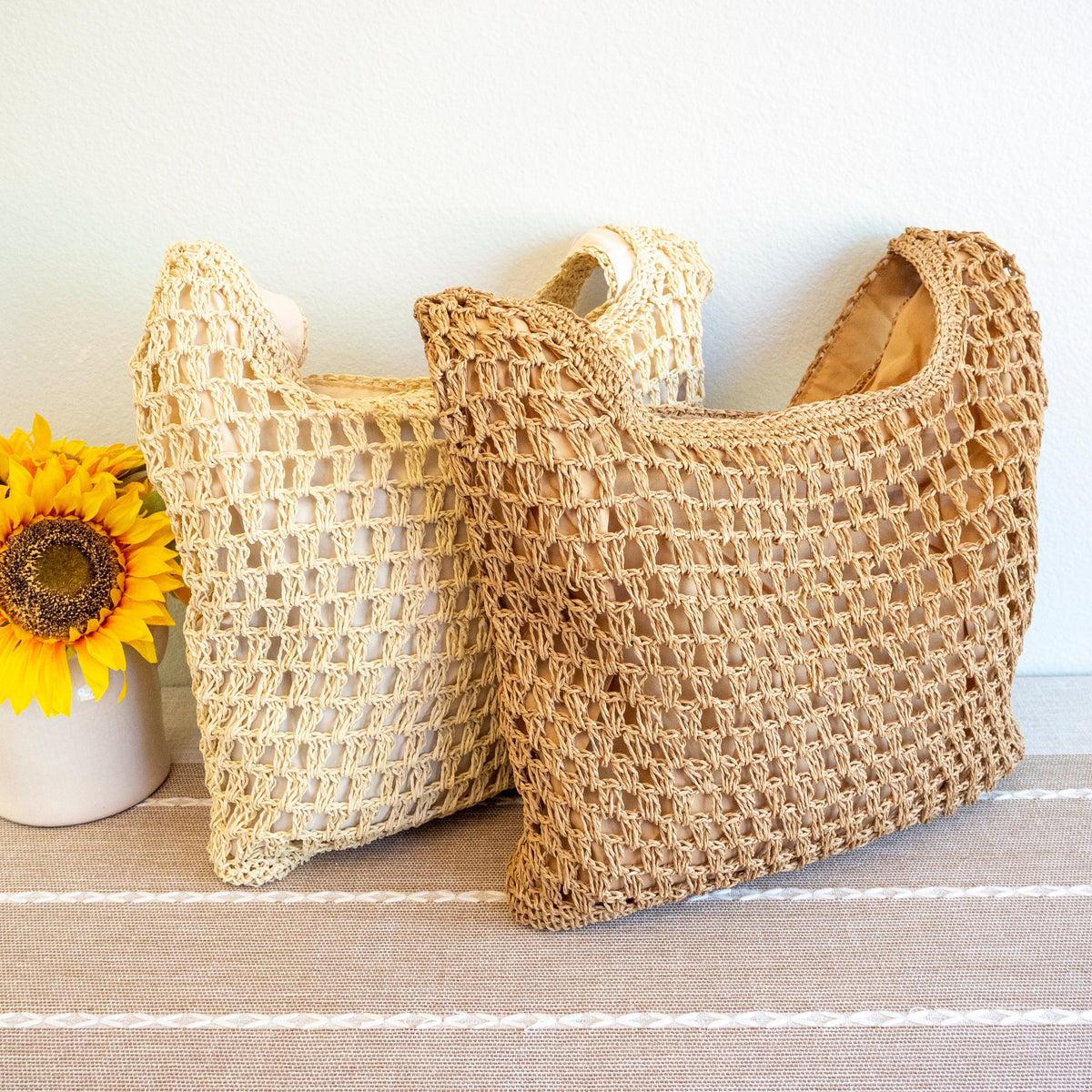 Natural Straw Tote Bag summer