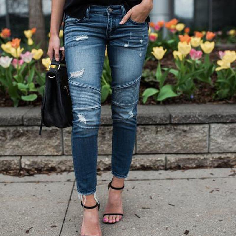 Ripped Denim Jeans Womens
