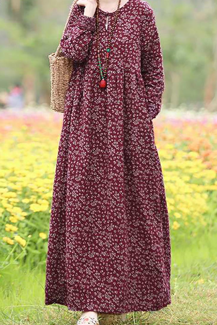 Boho Maxi Dress Long Sleeve
