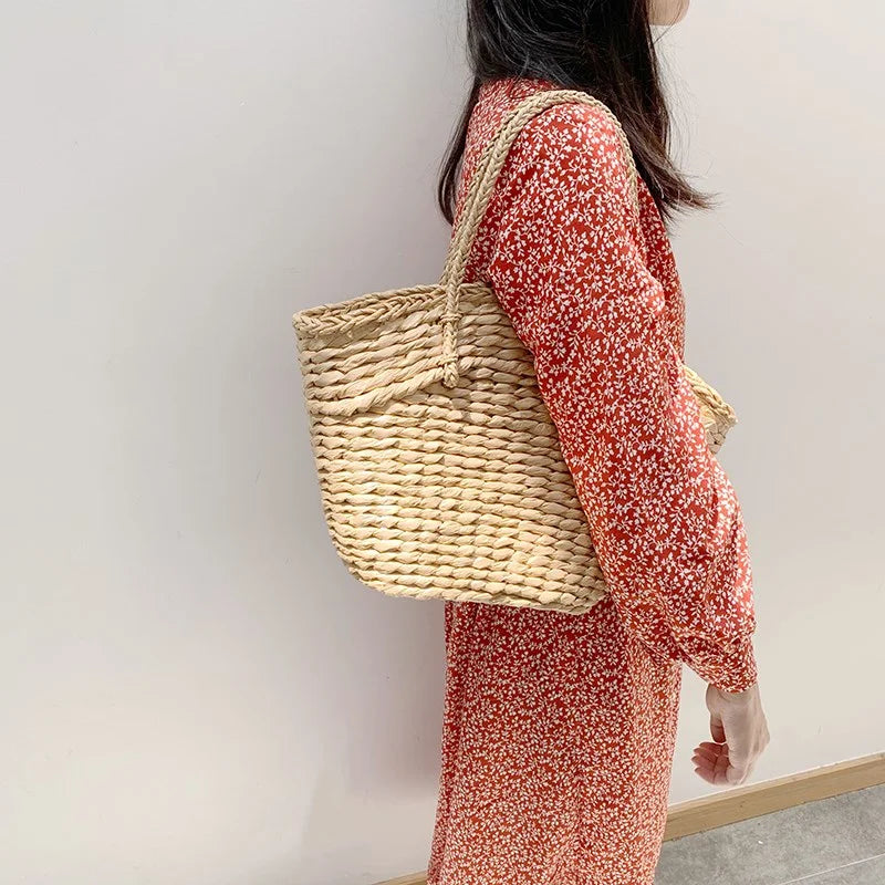 Boho Straw Beach Bag Tote