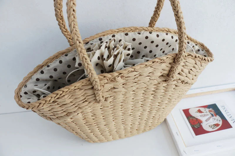 Boho Straw Beach Bag Tote
