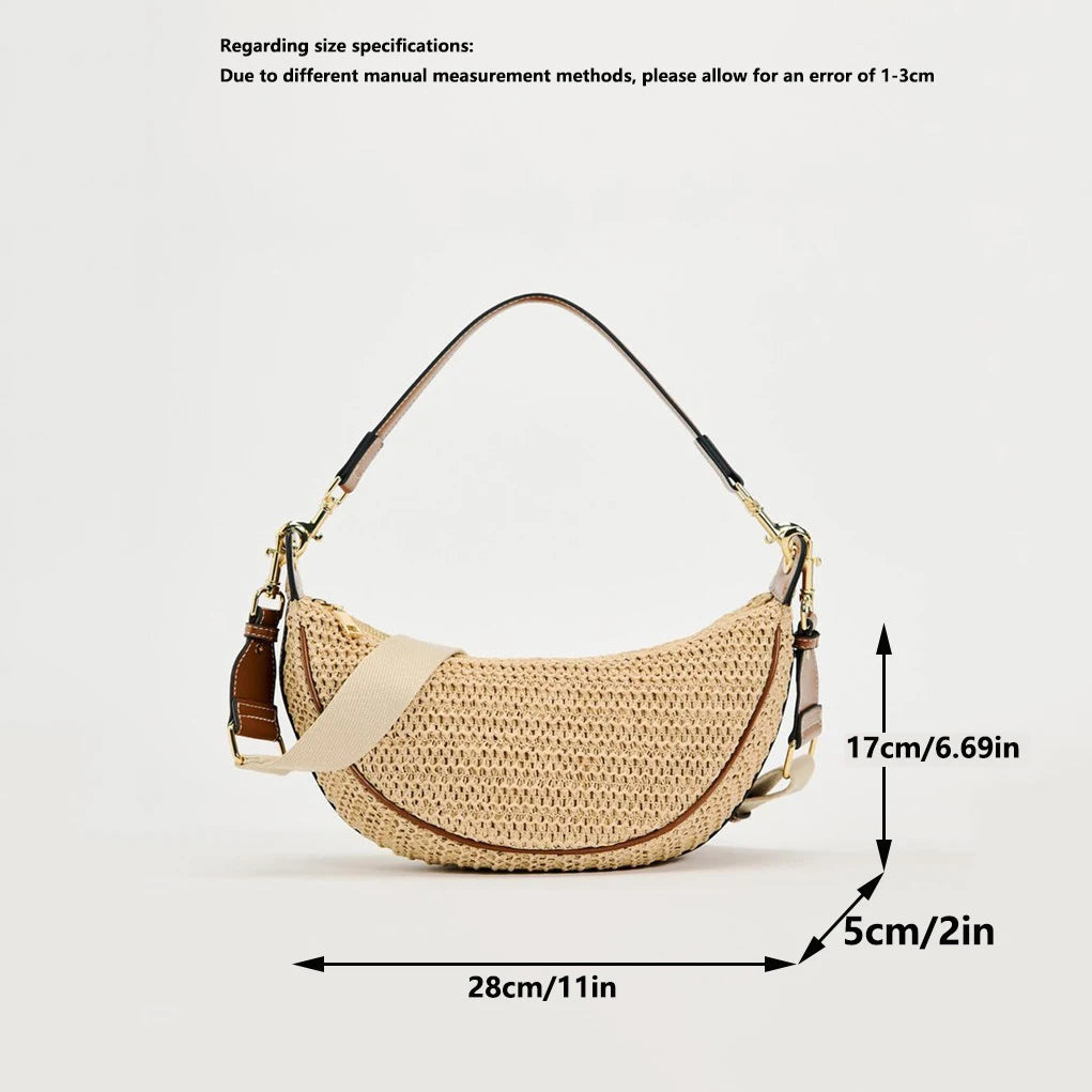Woven Straw Crossbody Bag