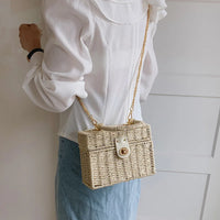 Small Straw Bag white