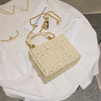 Small Straw Bag white