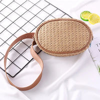 Small Straw Crossbody Bag brown