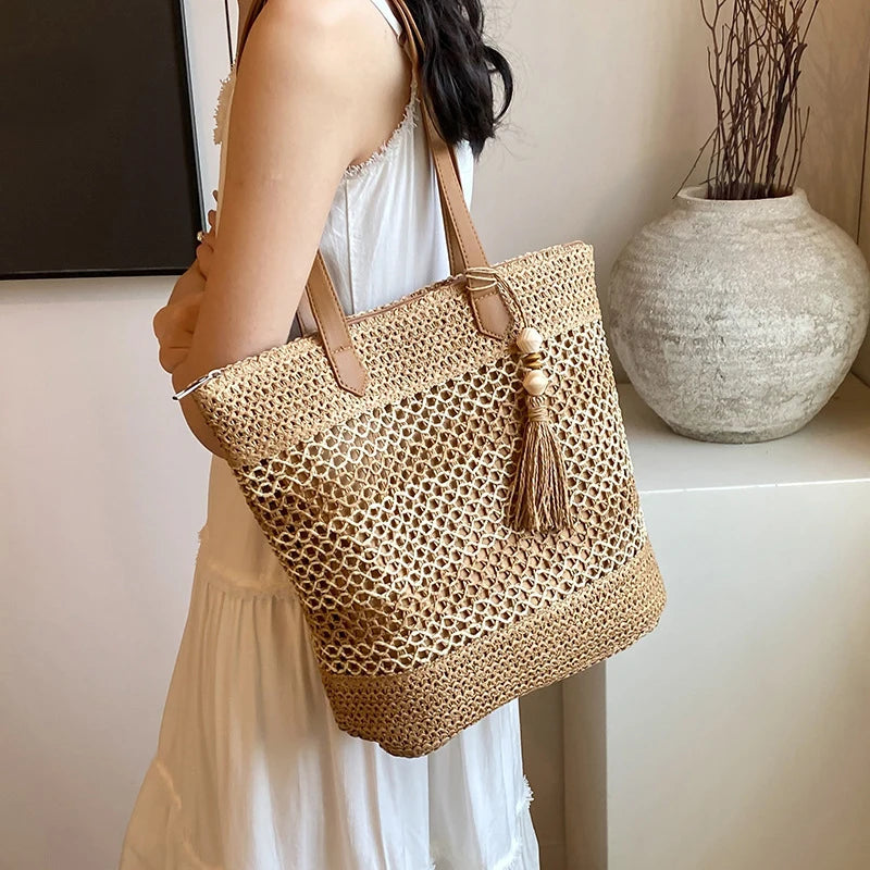 Small Straw Tote Bag beach