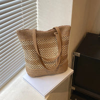 Small Straw Tote Bag brown