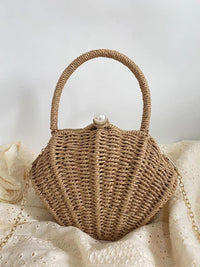 Straw Basket Handbag brown