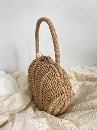 Straw Basket Handbag seashell