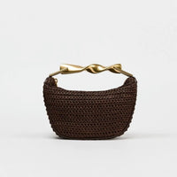 Straw Crossbody Purse black