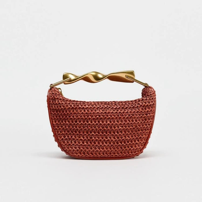 Straw Crossbody Purse red