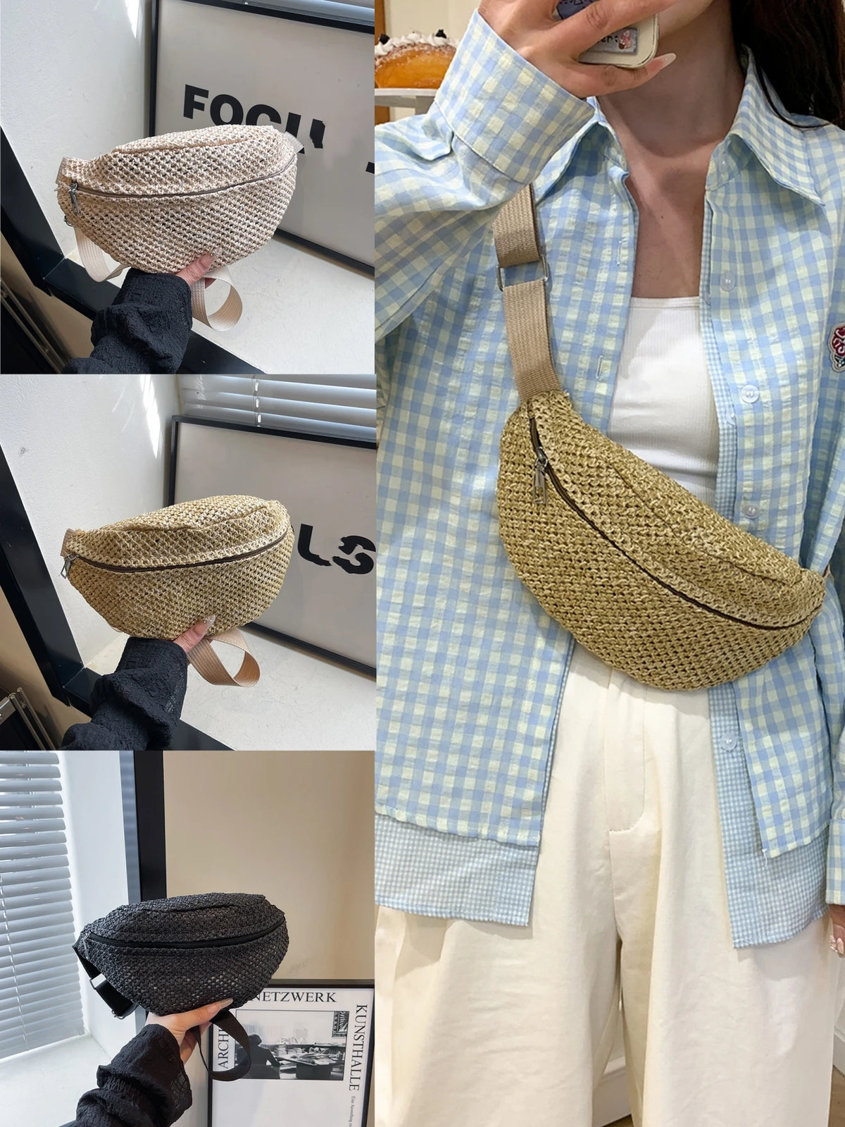 Straw Fanny Pack summer