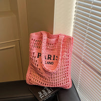 Straw Handbags for Women pink