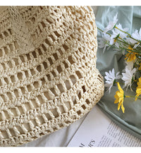 Straw Tote Bag Leather Handles summer