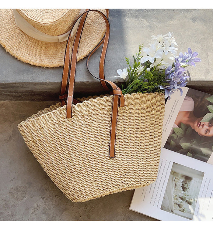 Straw Tote Shoulder Bag