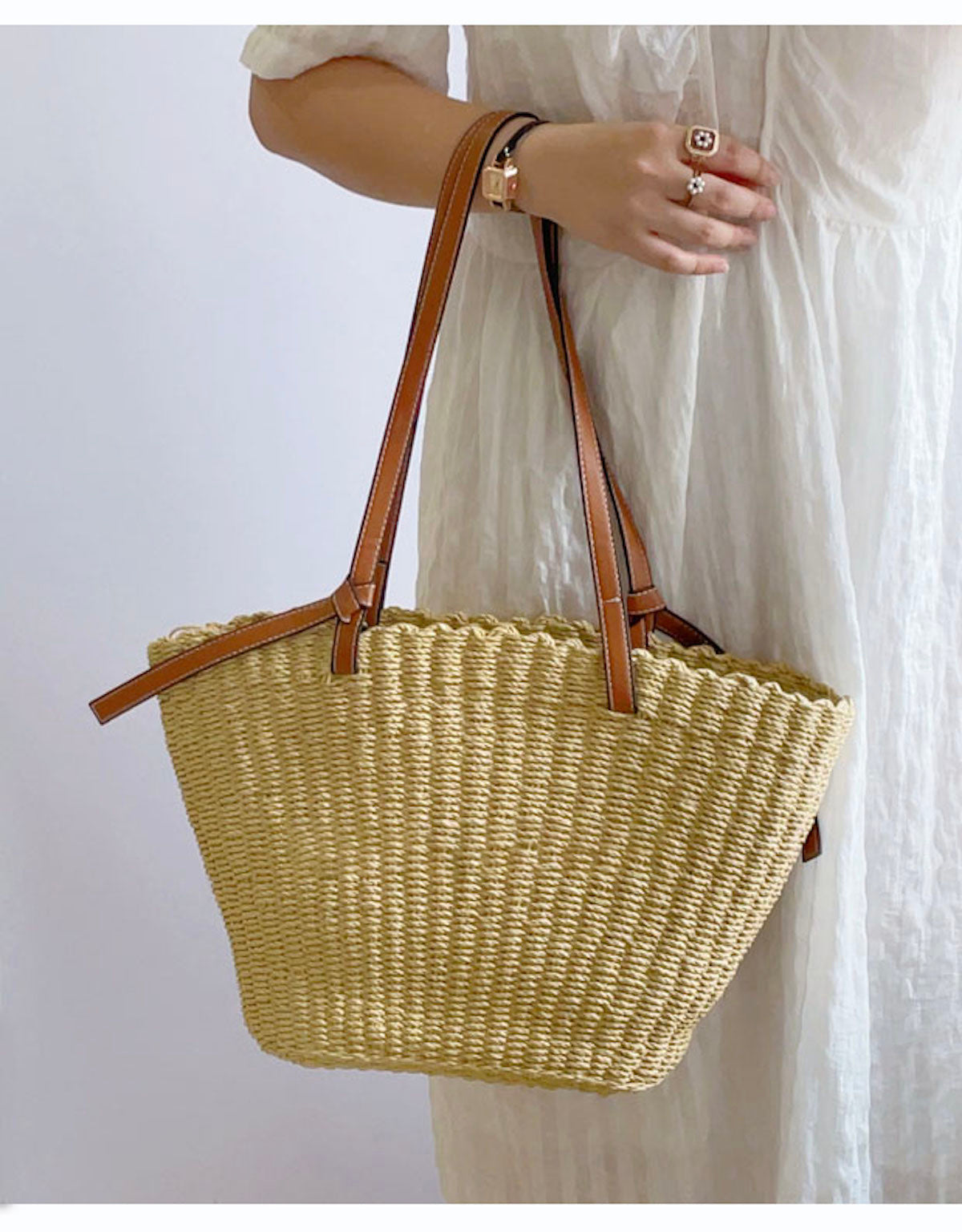Straw Tote Shoulder Bag