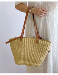 Straw Tote Shoulder Bag