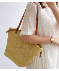 Straw Tote Shoulder Bag beach