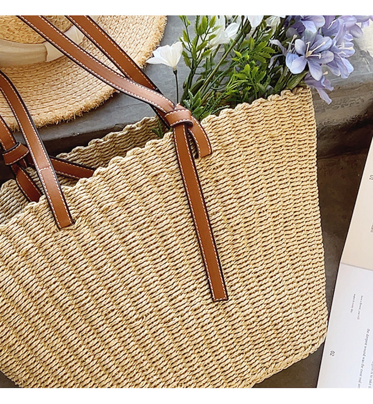 Straw Tote Shoulder purse