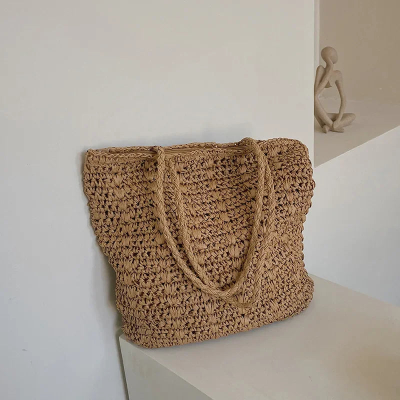 Straw Woven Handbag brown