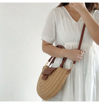 Straw and Leather Handbag beach